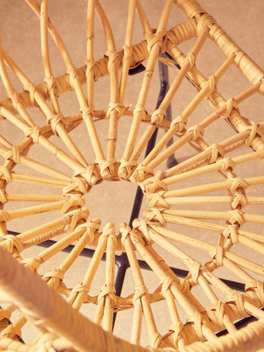 Java Natural Rattan Chair with Lattice Design