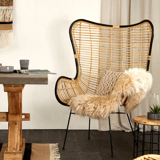 Java Natural Rattan Wingback Chair