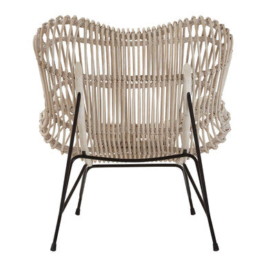 Java White Wash Rattan Curved Chair