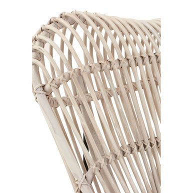 Java White Wash Rattan Curved Chair