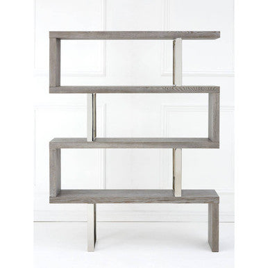 Ulmus Grey Elm Wood 4 Tier Shelf Unit