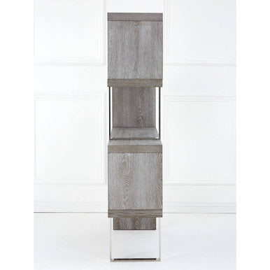 Ulmus Grey Elm Wood 4 Tier Shelf Unit