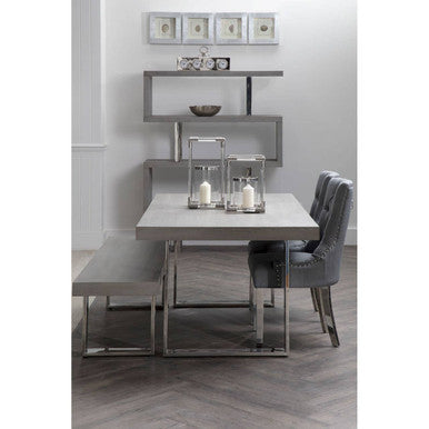 Ulmus Grey Elm Wood 4 Tier Shelf Unit