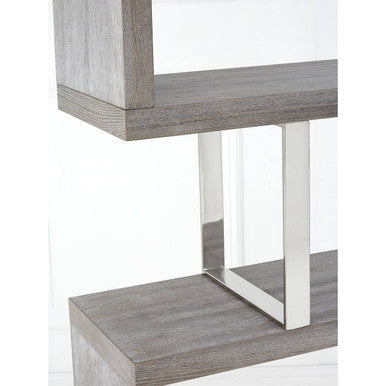 Ulmus Grey Elm Wood 4 Tier Shelf Unit
