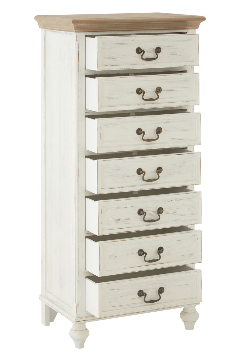 Hendra Ivory Finish 7 Drawer Chest