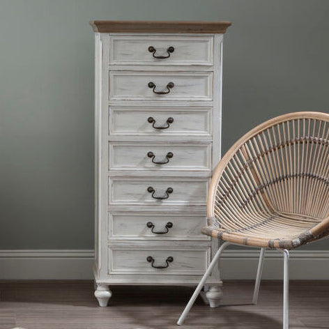 Hendra Ivory Finish 7 Drawer Chest