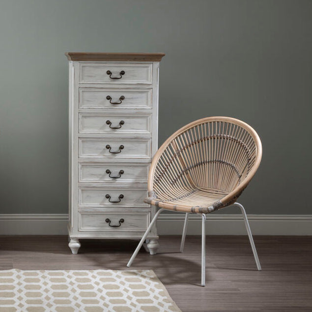 Hendra Ivory Finish 7 Drawer Chest