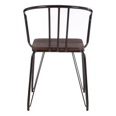 District Dark Elm Wood and Black Metal Dining Chair