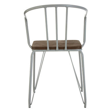 District Dark Elm Wood and Grey Metal Dining Chair