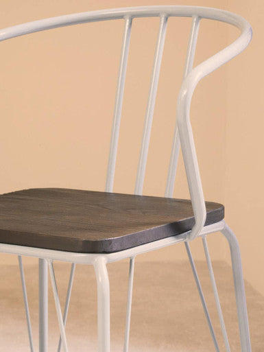 District Dark Elm Wood and Grey Metal Dining Chair