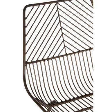 District Bronze Finish Metal Wire Chair with Tapered Legs