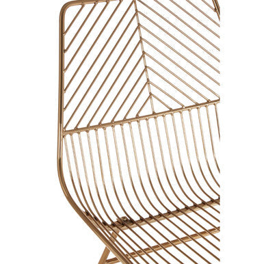 District Gold Finish Metal Wire Chair with Tapered Legs