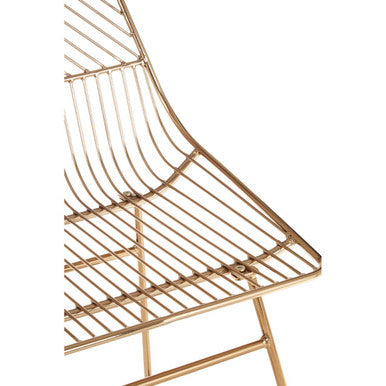 District Gold Finish Metal Wire Chair with Tapered Legs