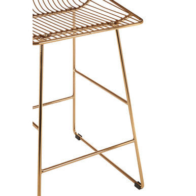 District Gold Finish Metal Wire Bar Chair with Tapered Legs