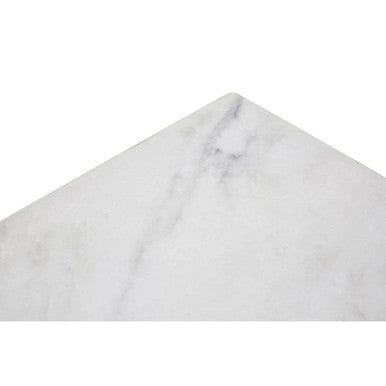 Allure White Marble Effect Square Side Table with Chrome Base