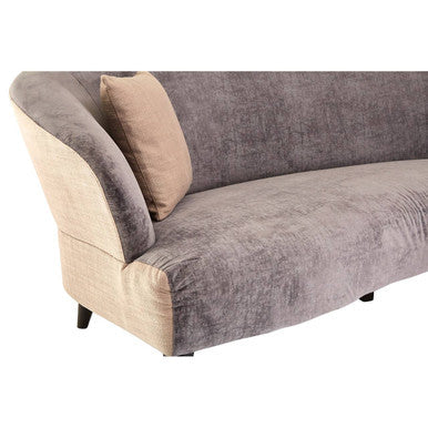 Reine Grey Velvet 3 Seater Sofa
