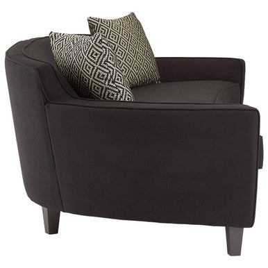 Rania Black Textured Fabric 3 Seater Sofa