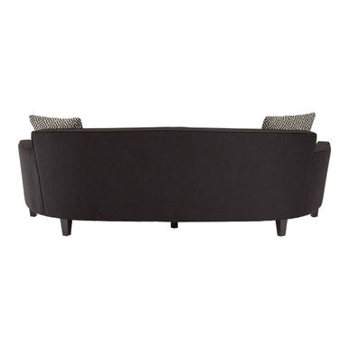 Rania Black Textured Fabric 3 Seater Sofa