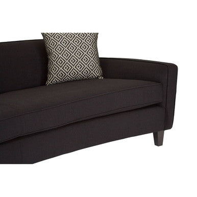 Rania Black Textured Fabric 3 Seater Sofa