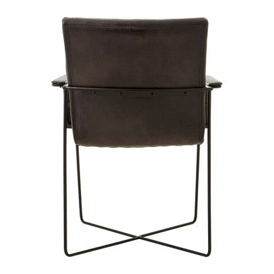 Buffalo Black Leather Quilted Chair