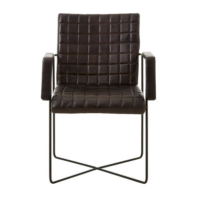 Buffalo Black Leather Quilted Chair