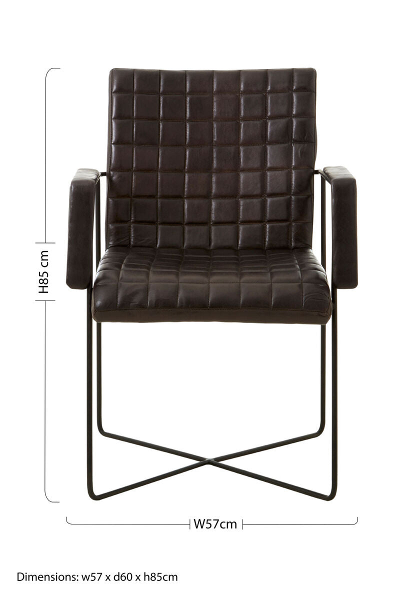 Buffalo Black Leather Quilted Chair