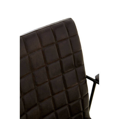 Buffalo Black Leather Quilted Chair