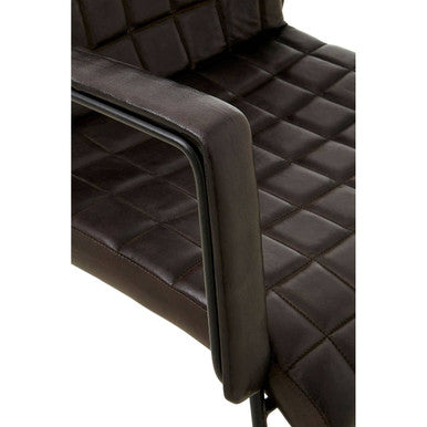 Buffalo Black Leather Quilted Chair