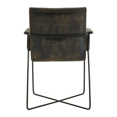 Buffalo Grey Leather Quilted Chair