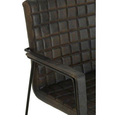Buffalo Grey Leather Quilted Chair