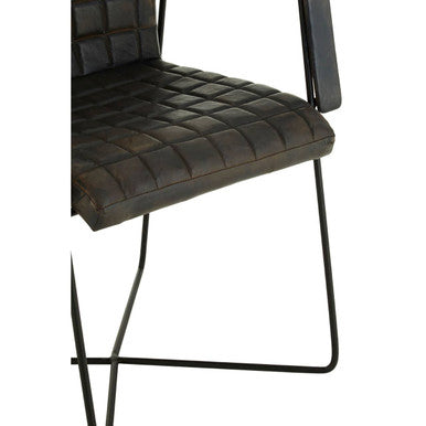 Buffalo Grey Leather Quilted Chair