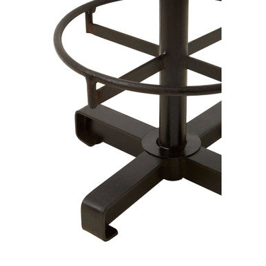 Buffalo Light Brown Leather Bar Stool with Black Finish Base