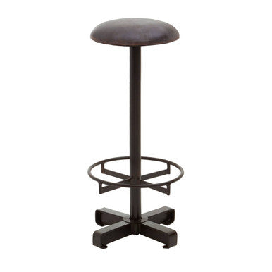 Buffalo Antique Blue Leather Bar Stool