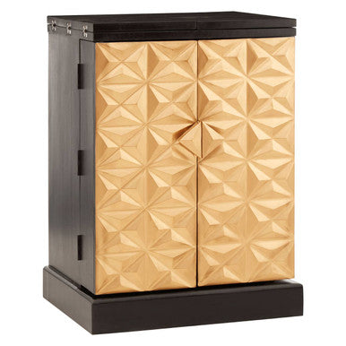 Malta Black and Gold Finish Mango Wood Bar Cabinet