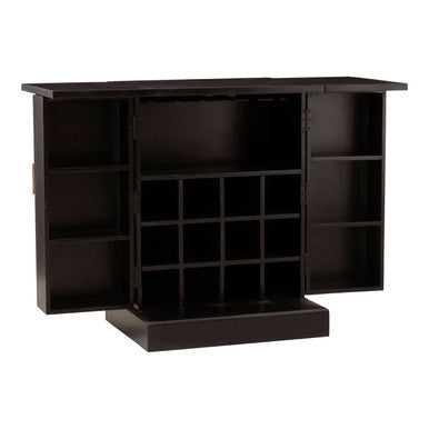 Malta Black and Gold Finish Mango Wood Bar Cabinet