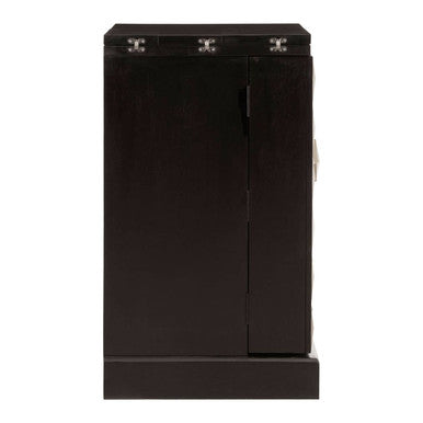 Malta Black and Gold Finish Mango Wood Bar Cabinet