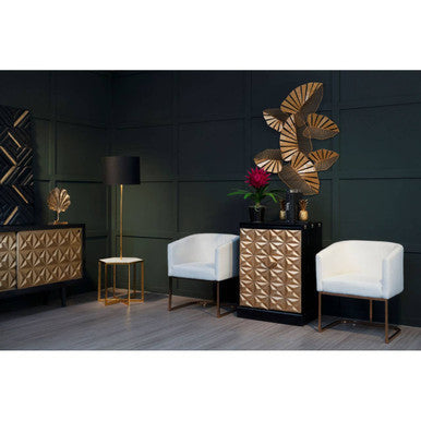 Malta Black and Gold Finish Mango Wood Bar Cabinet