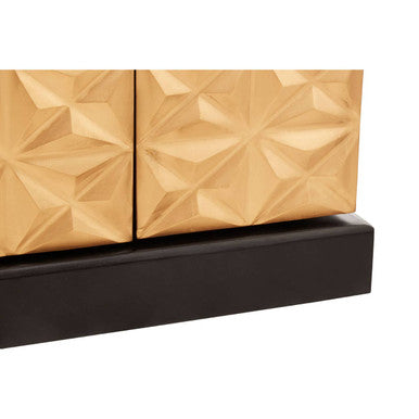 Malta Black and Gold Finish Mango Wood Bar Cabinet