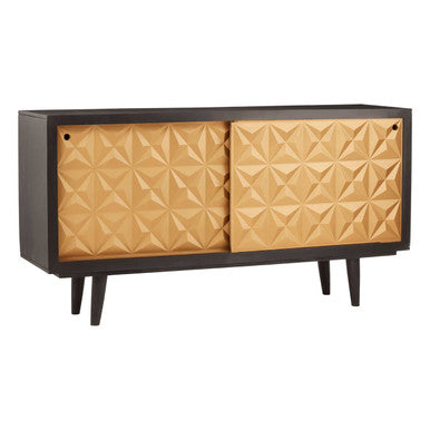Malta Black and Gold Finish Mango Wood Sideboard