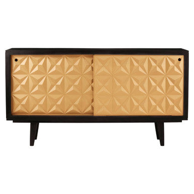 Malta Black and Gold Finish Mango Wood Sideboard