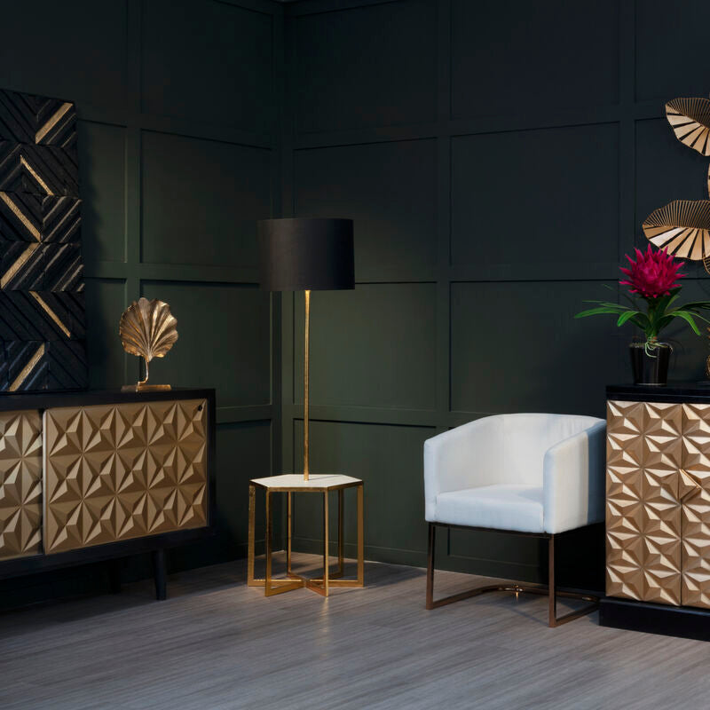 Malta Black and Gold Finish Mango Wood Sideboard