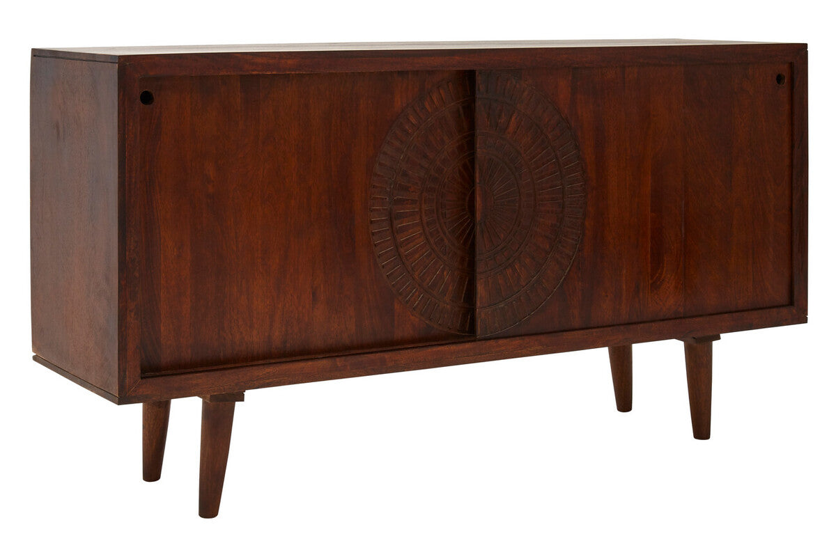 Vence Natural Mango Wood Sideboard with Sliding Doors