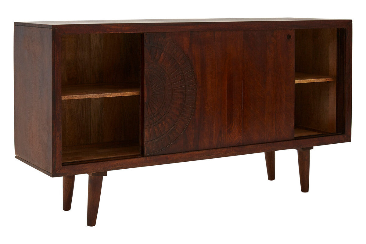 Vence Natural Mango Wood Sideboard with Sliding Doors