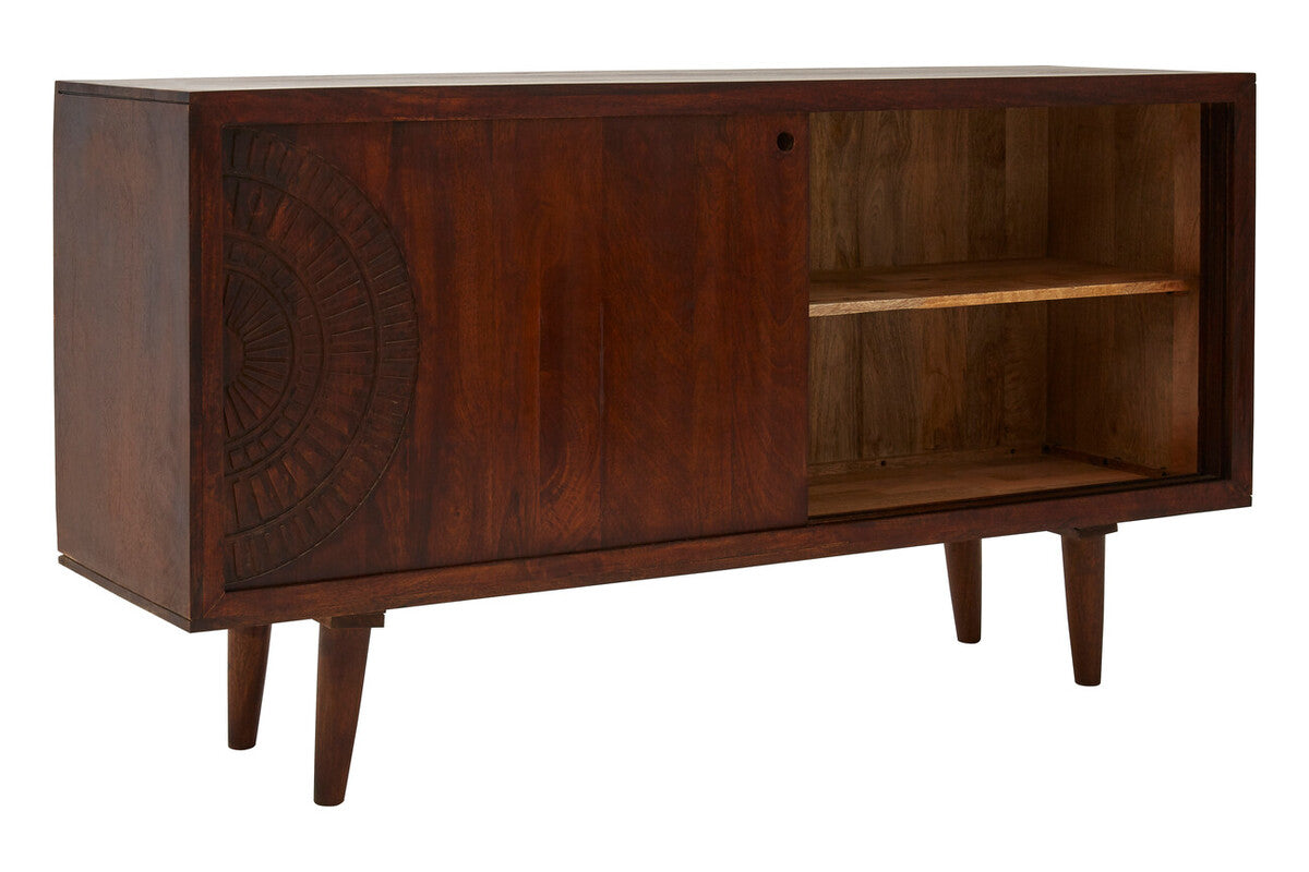 Vence Natural Mango Wood Sideboard with Sliding Doors
