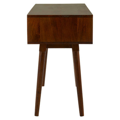 Costal Natural Carved Mango Wood 2 Drawer Console Table