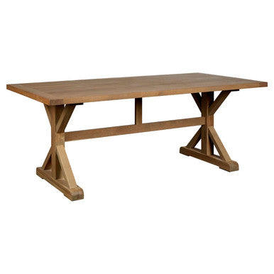Grey Wash Oak Wood Rectangular Dining Table