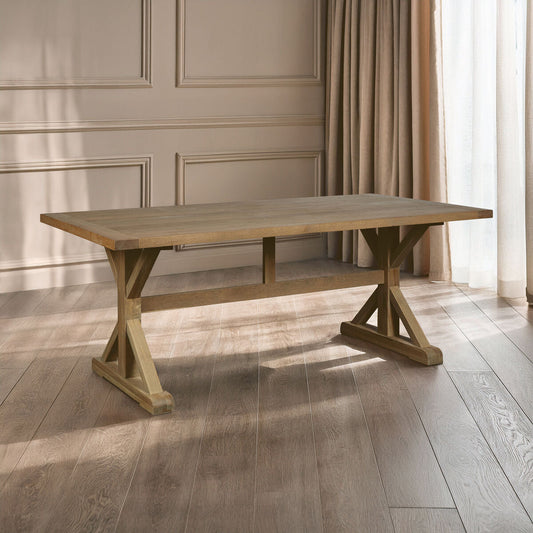 Lyon Grey Wash Oak Wood Rectangular Dining Table