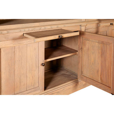 Lyon Grey Wash Oak Wood Large Bookcase with Ladder