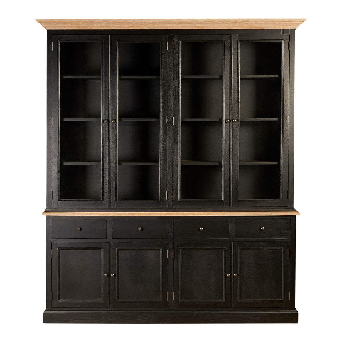Lyon Black and Whitewash Oak Wood Large Cabinet