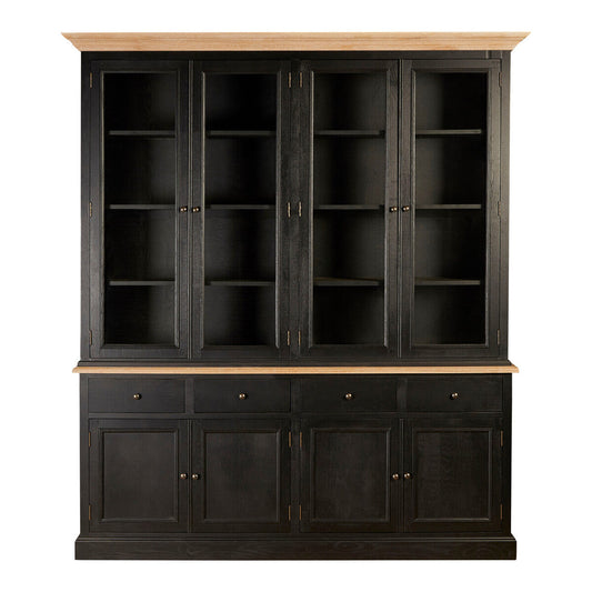 Lyon Black and Whitewash Oak Wood Large Cabinet